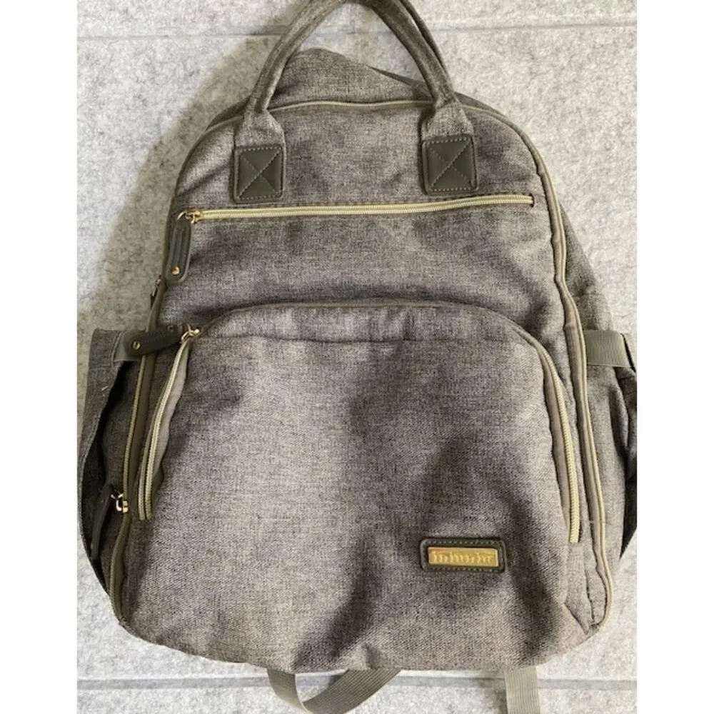 Iniuniu Gray Diaper Bag Backpack Baby Travel Changing Bag